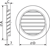 решетка вентиляционная круглая чертеж
