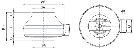 Вентилятор ВКВ 125Е схема 